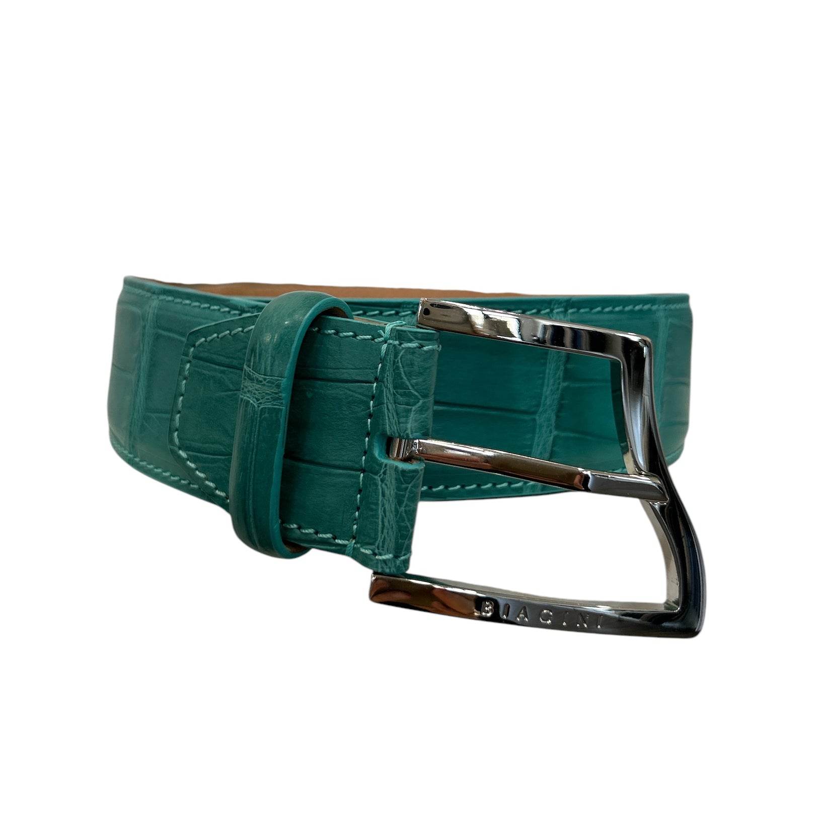 Aquara Handcrafted Italian Leather Belt - Made in Italy Azura Belt - Embossed Tan Italian Leather Jean Belt Light  main image 4