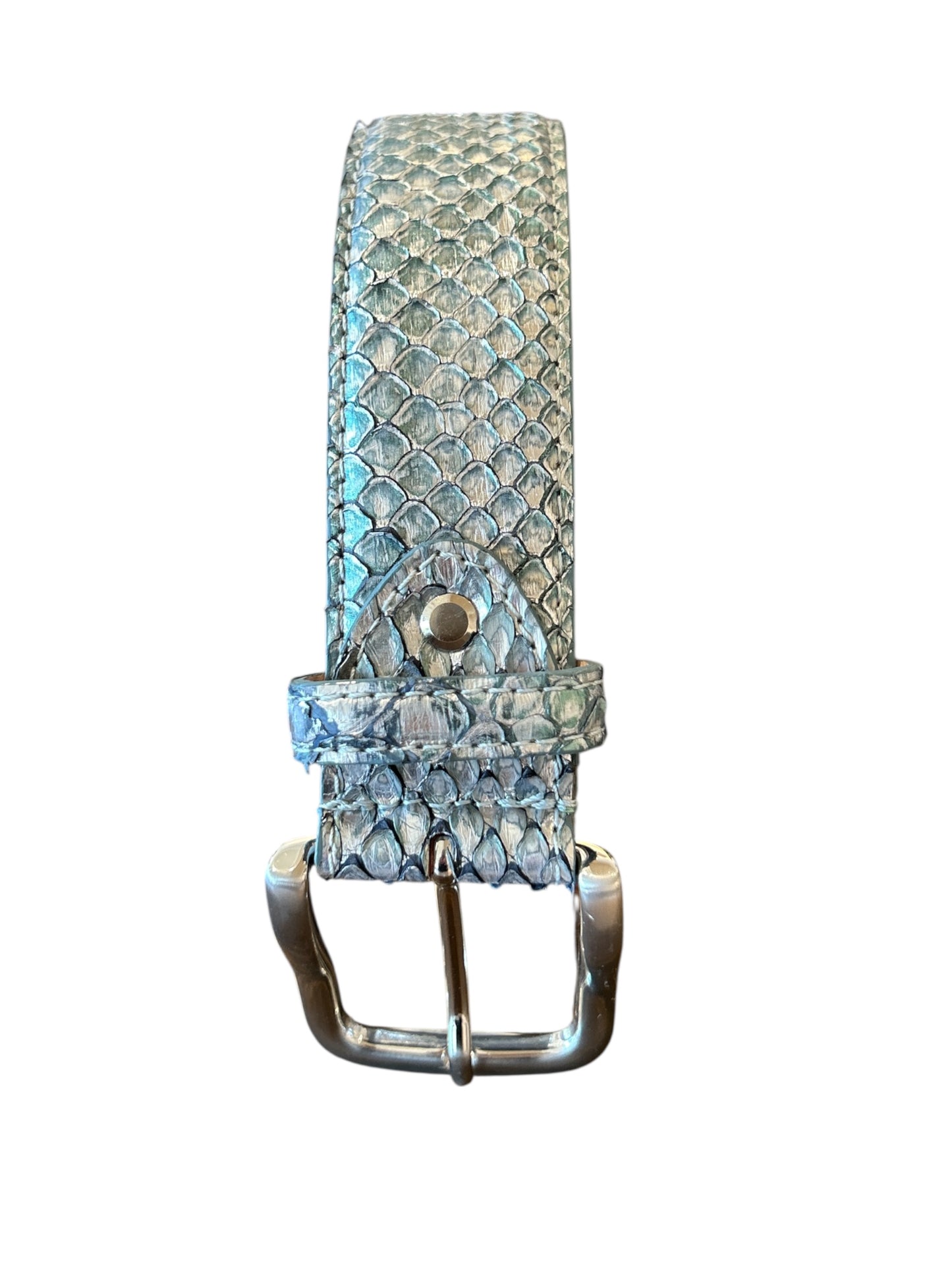 Chagall Metallic Blue Belt Python