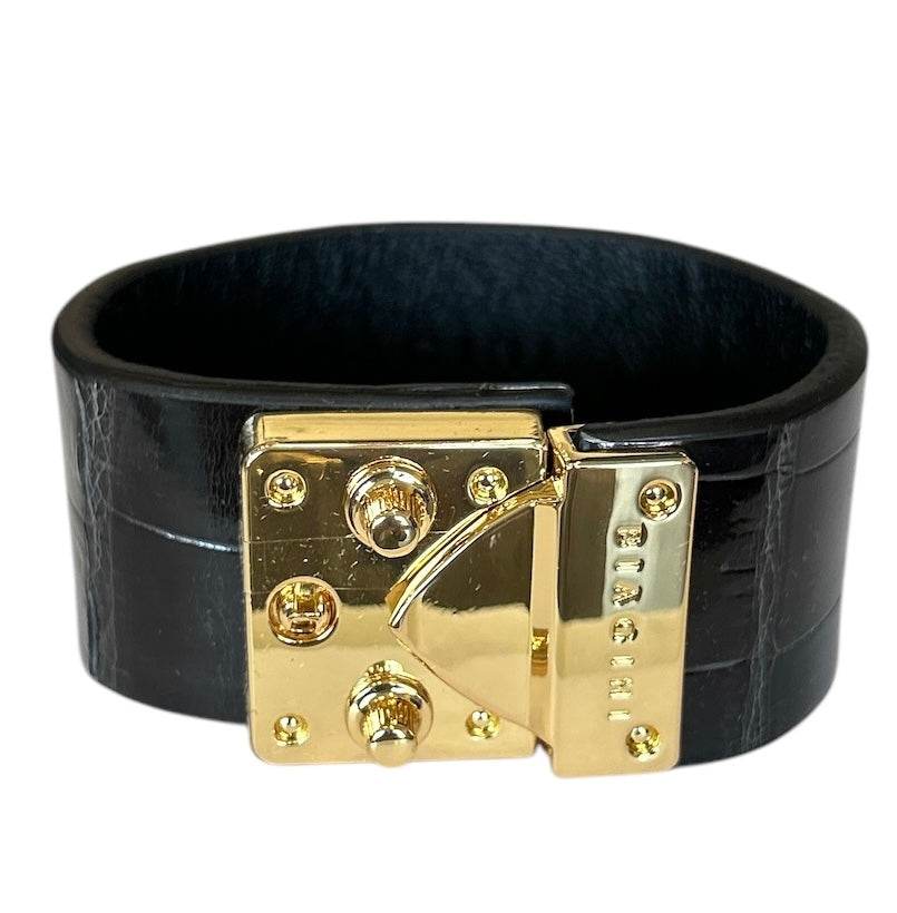 Exotic leather Cuff with Brass buckle - AQUALTA