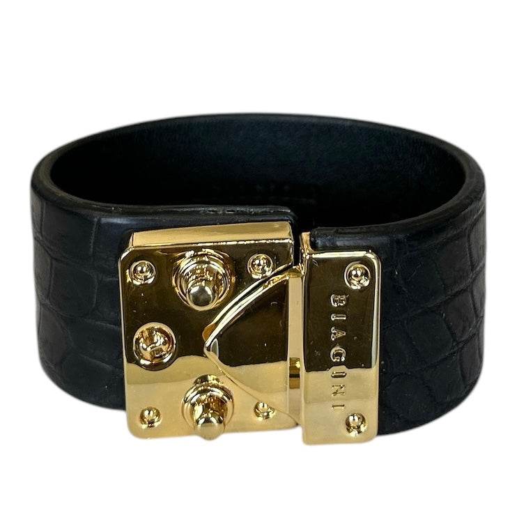 Exotic leather Cuff with Brass buckle - AQUALTA