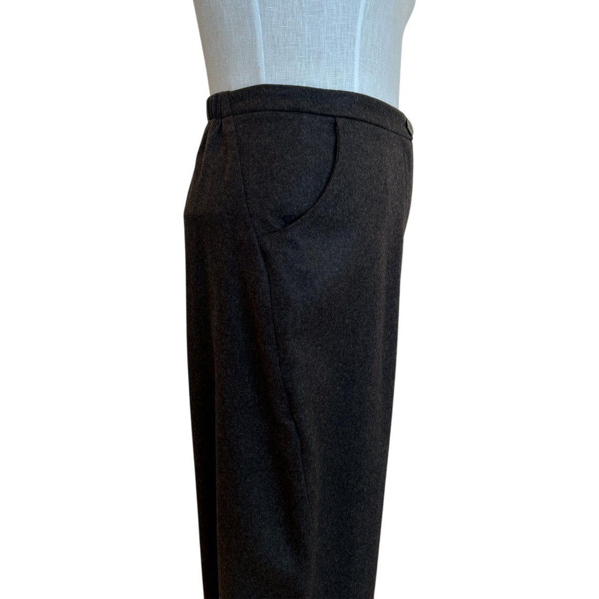 Side picture of Barrel Cut Pants Chocolate Neirami for women sold at Aqualta