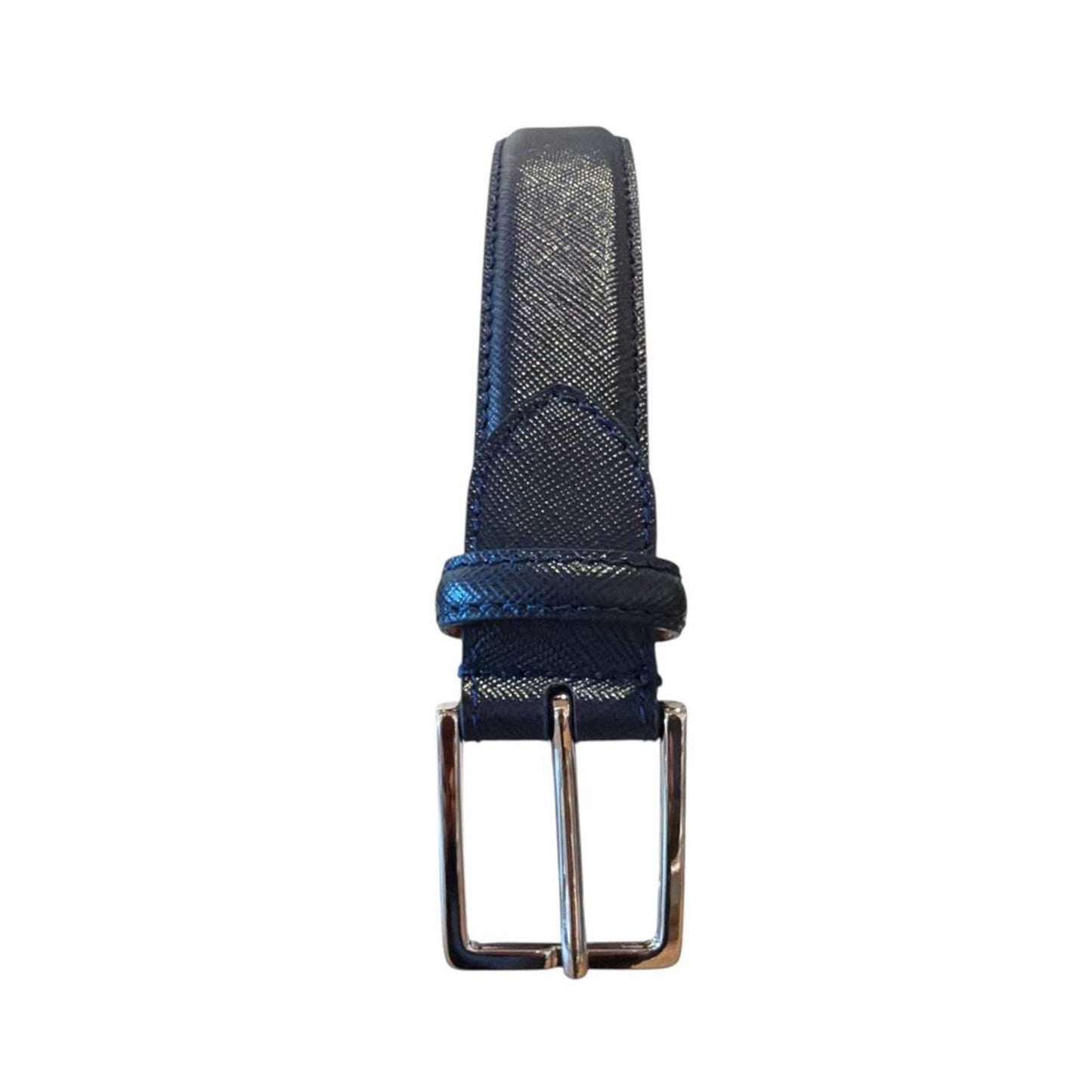 Belt Safiano Leather Navy Biagini sold at Aqualta