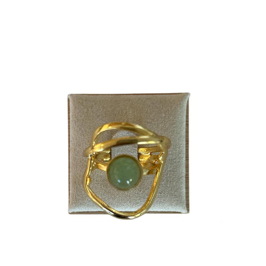 Green Jade swirl shape Ring Peggy Goodman sold at Aqualta