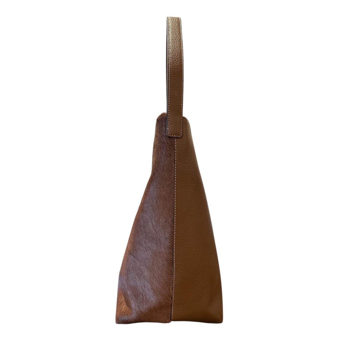 Side picture of Bucket Bag Pony hair light brown sold at Aqualtawear