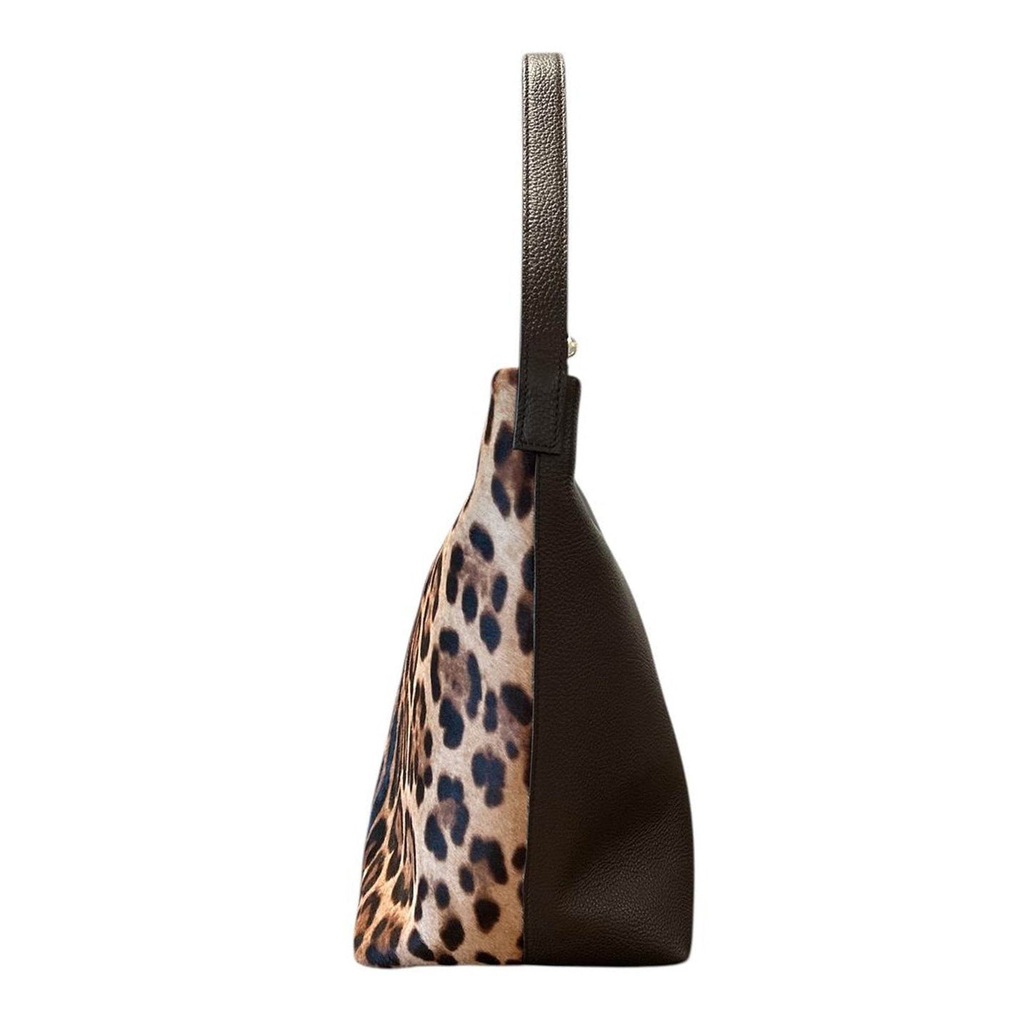 Side picture of Bucket Bag Pony hair Chetah print sold at Aqualta