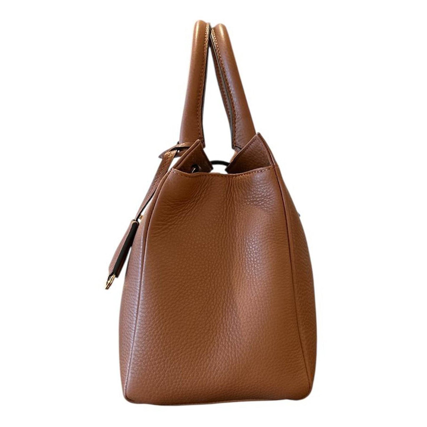 Side picture of Classic Satchel Bag Cognac sold at Aqualta