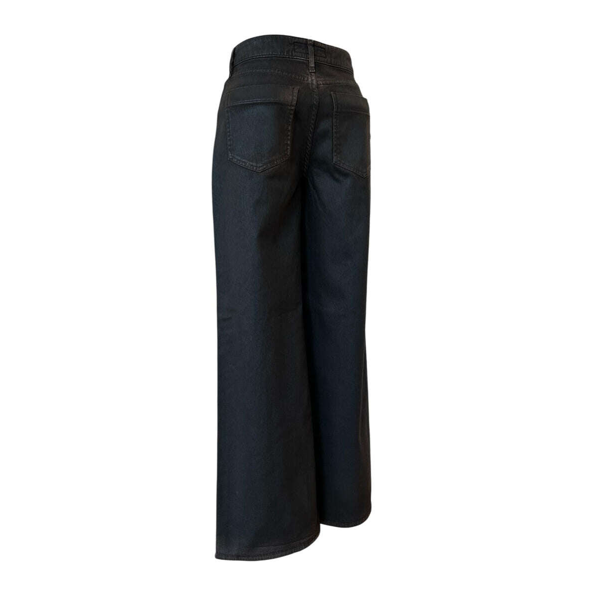 Back picture Coated finish Flare Brown Japan Denim high waist Shaft Jean for women sold at Aqualtawear