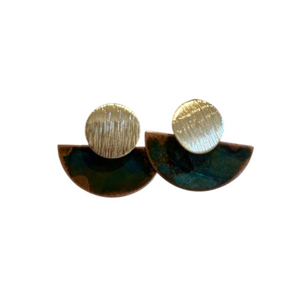 Earrings Geometric Brass & Copper Small Basic Geometric Hoiko sold at Aqualta