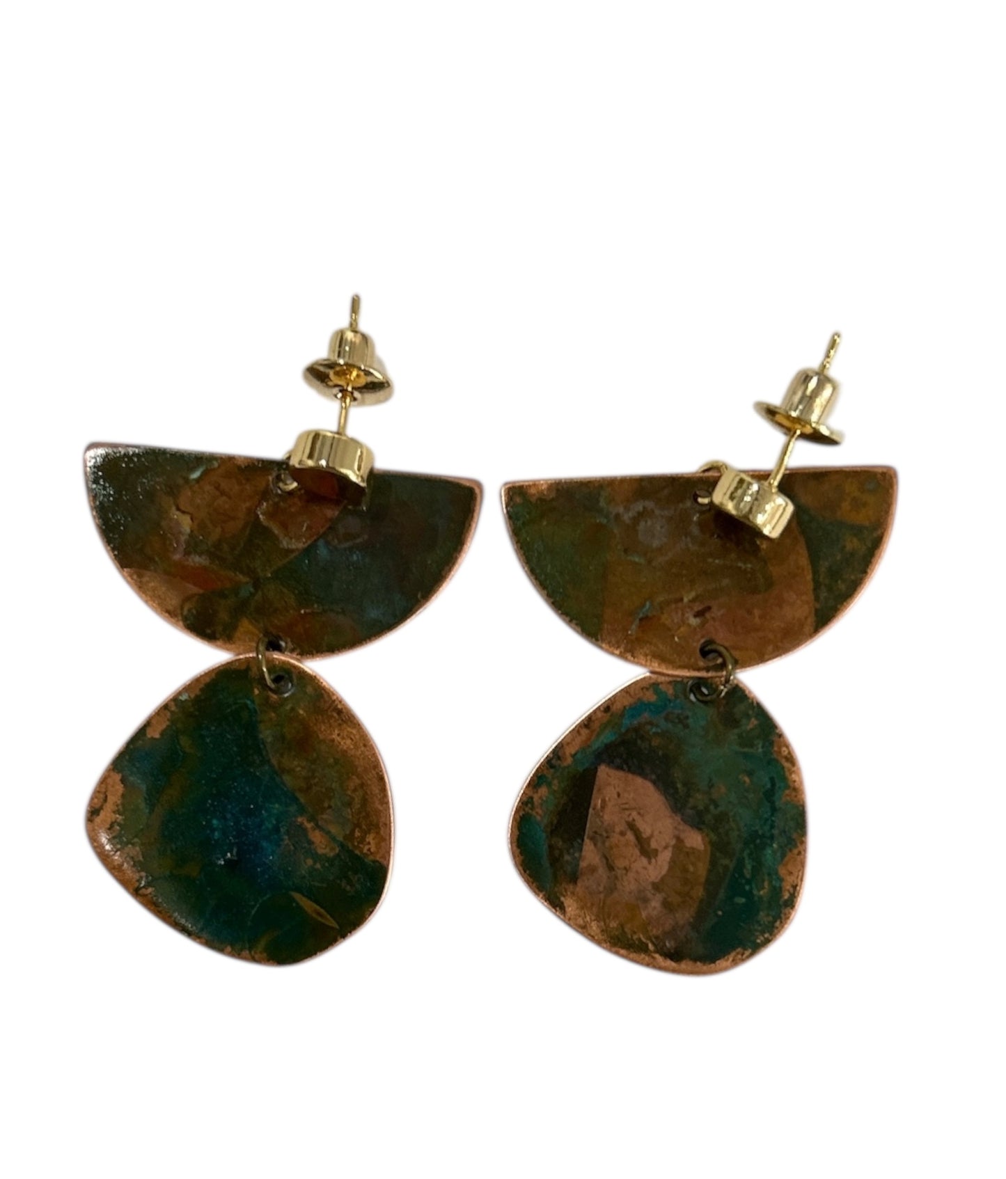 Earrings Geometric Brass & Copper Etrusco Hoiko sold at Aqualta