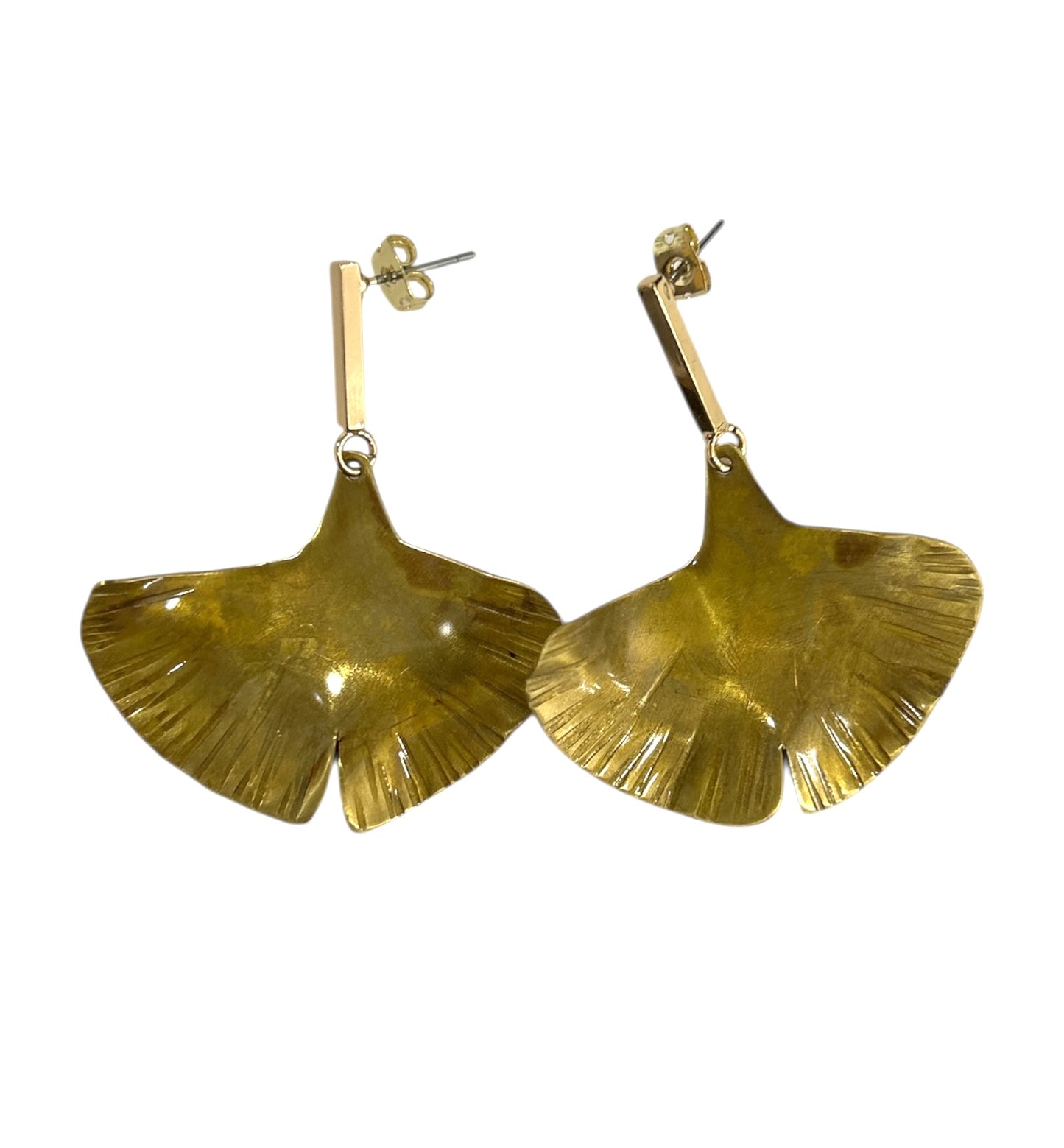 Ginko Earrings Geometric Brass & Copper Hoiko sold at Aqualta