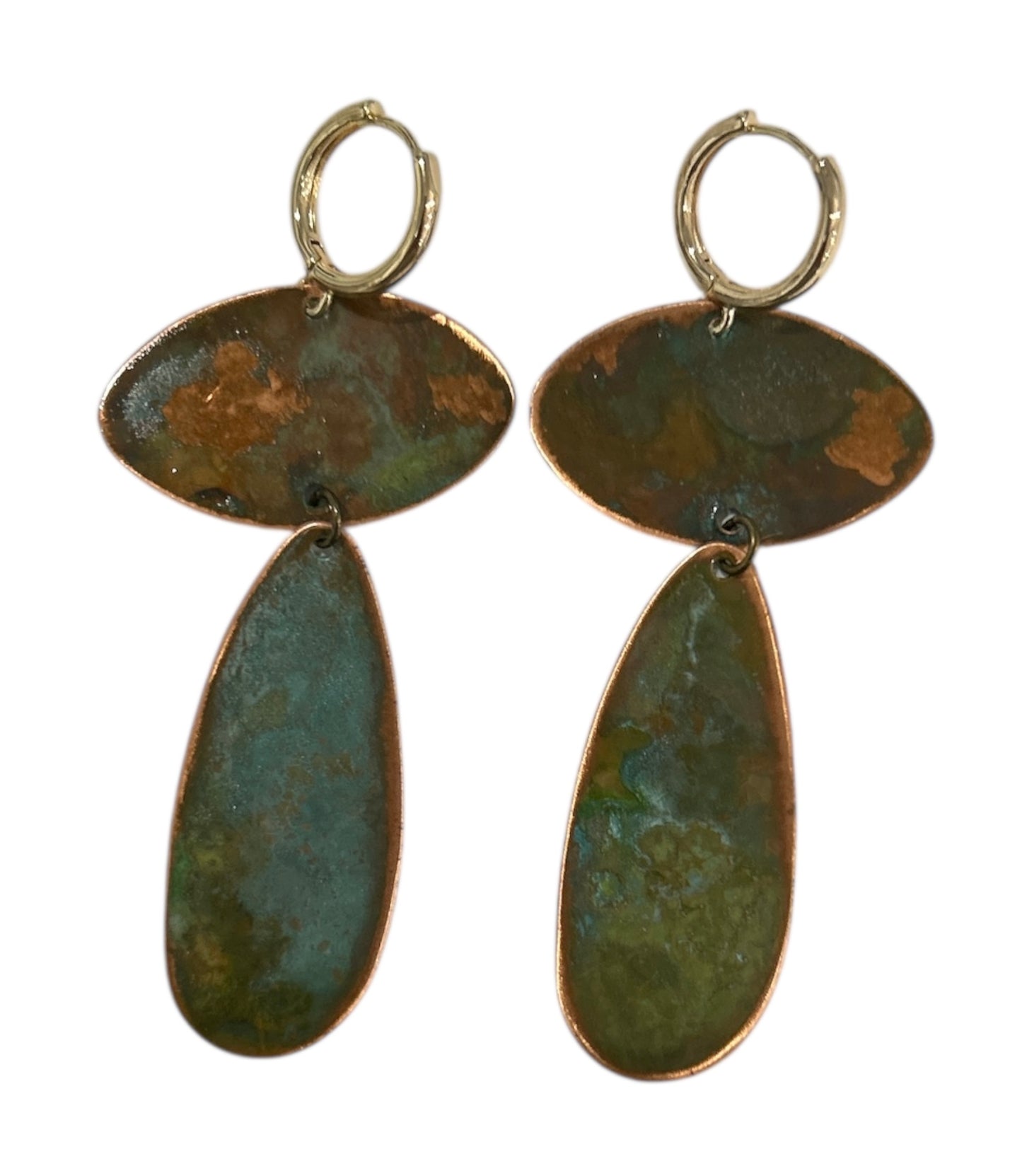 Earrings Geometric Brass & Copper Sardegna Hoiko sold at Aqualta