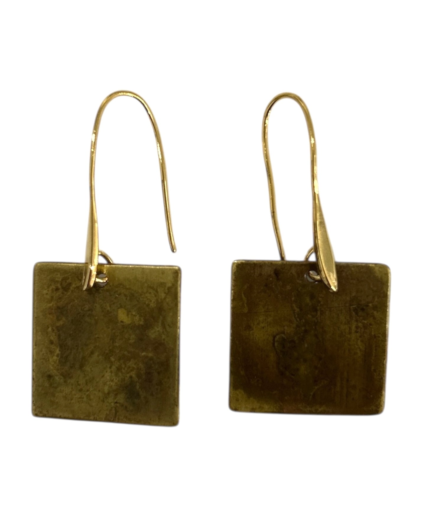 Earrings Geometric Brass and Copper Quadro Hoiko Sold at Aqualta
