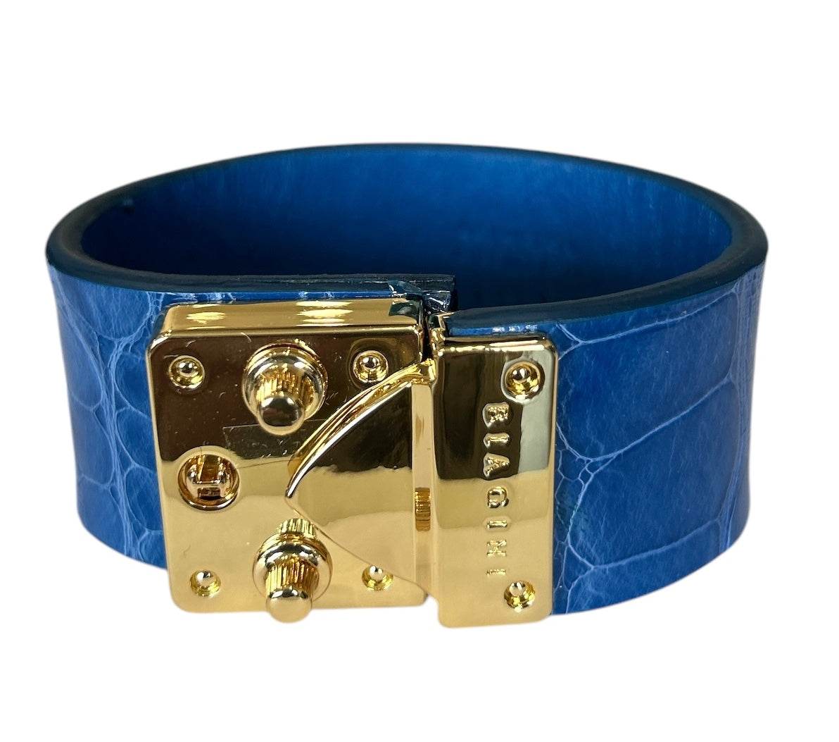 Exotic leather Cuff with Brass buckle - AQUALTA
