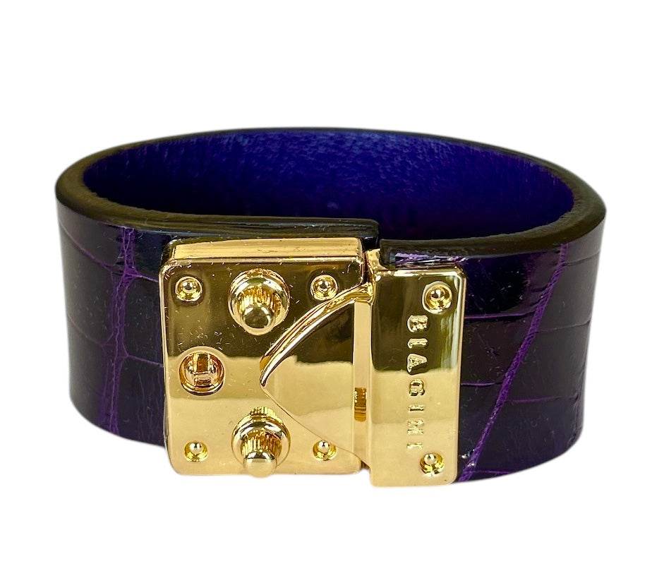 Exotic leather Cuff with Brass buckle - AQUALTA