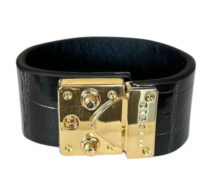 Exotic leather Cuff with Brass buckle - AQUALTA