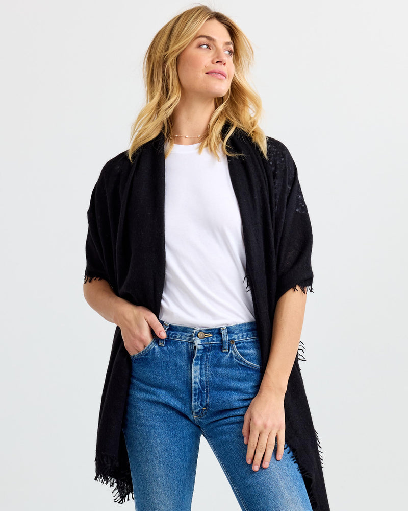 Felted Cashmere Scarf Black