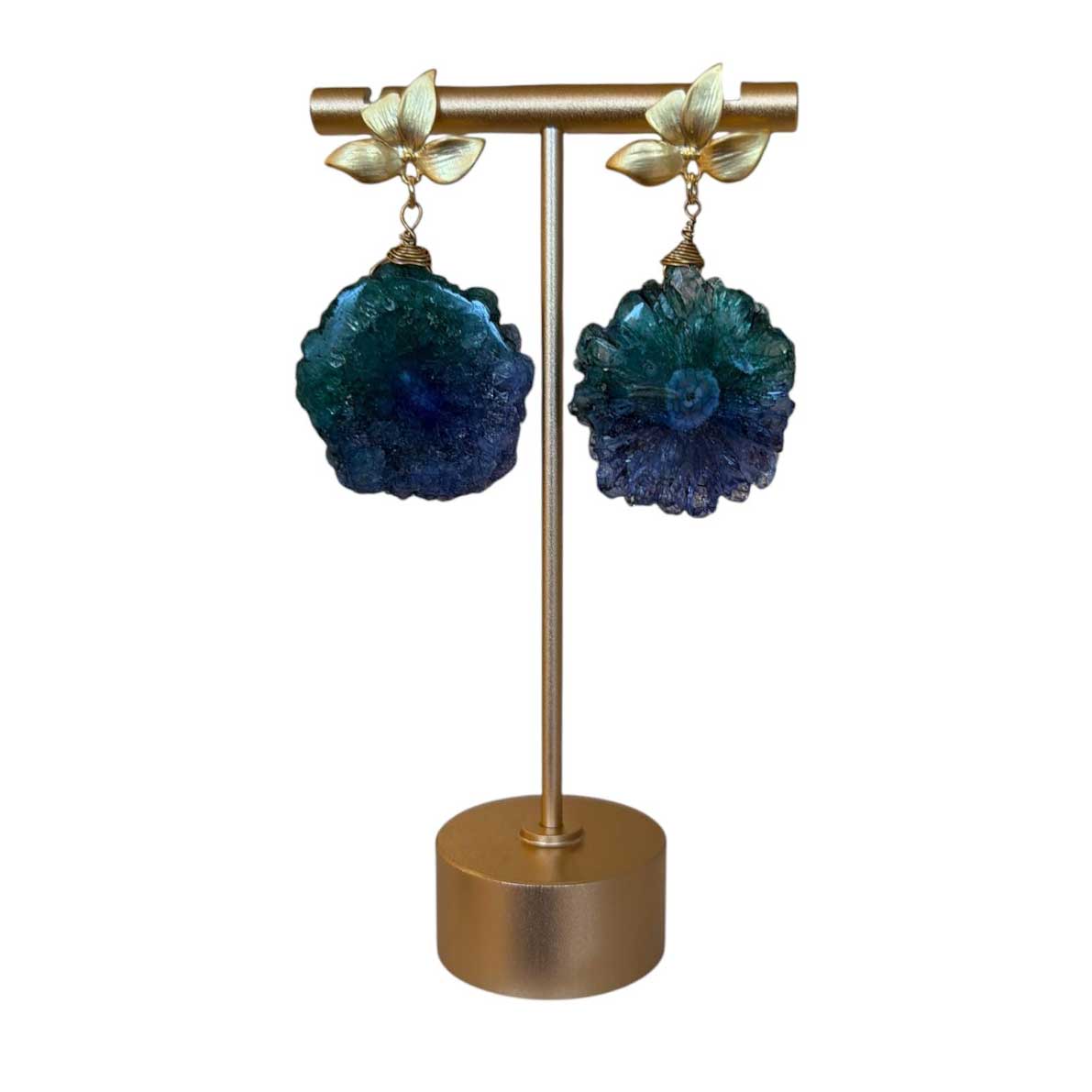 Geode Dyed Quartz Earrings Peggy Goodman sold at Aqualta