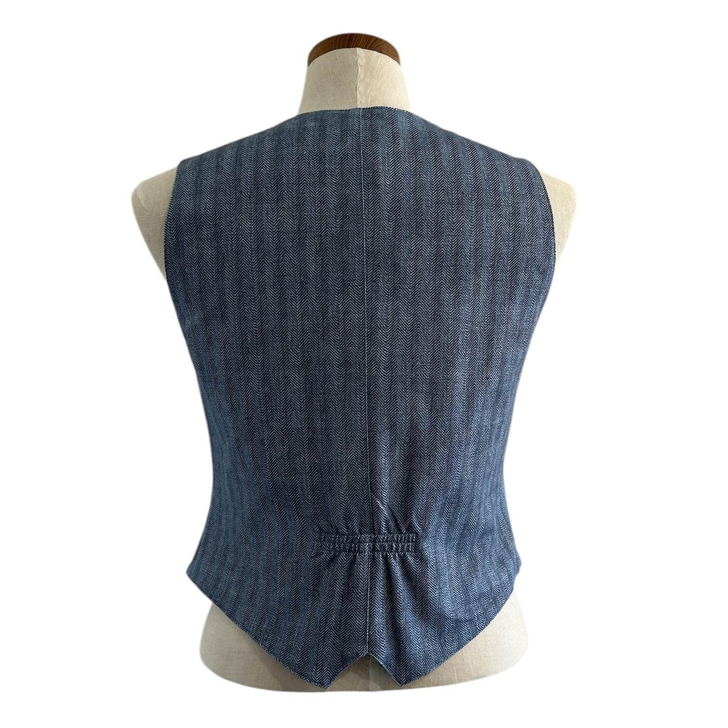 Jersey Vest Blue Herringbone - AQUALTA