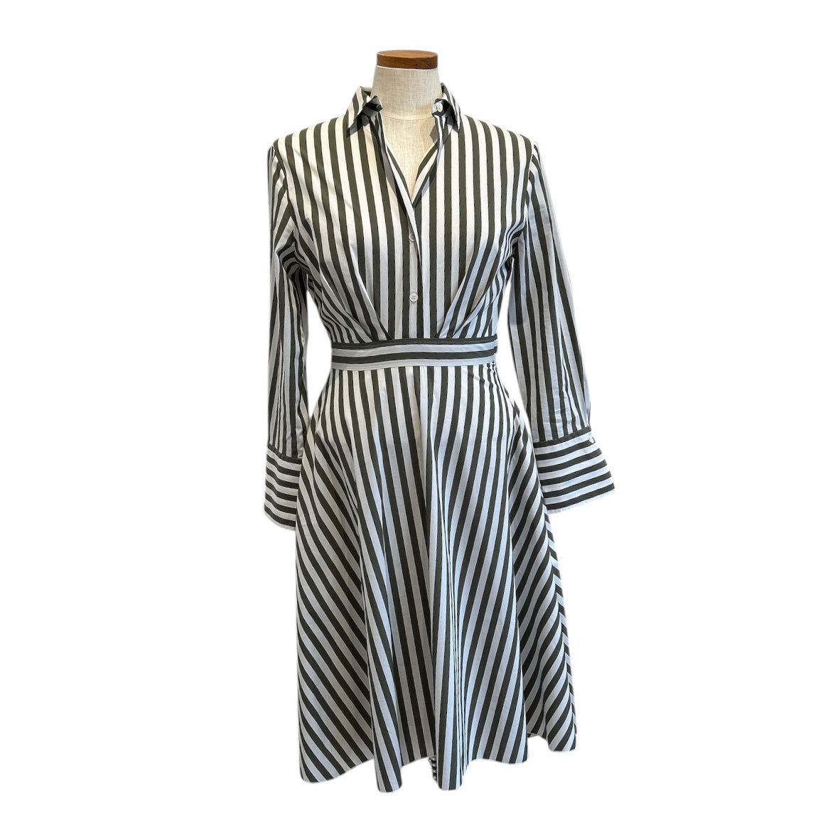Knee length Shirtdress stripes long Sleeves caliban sold at Aqualta