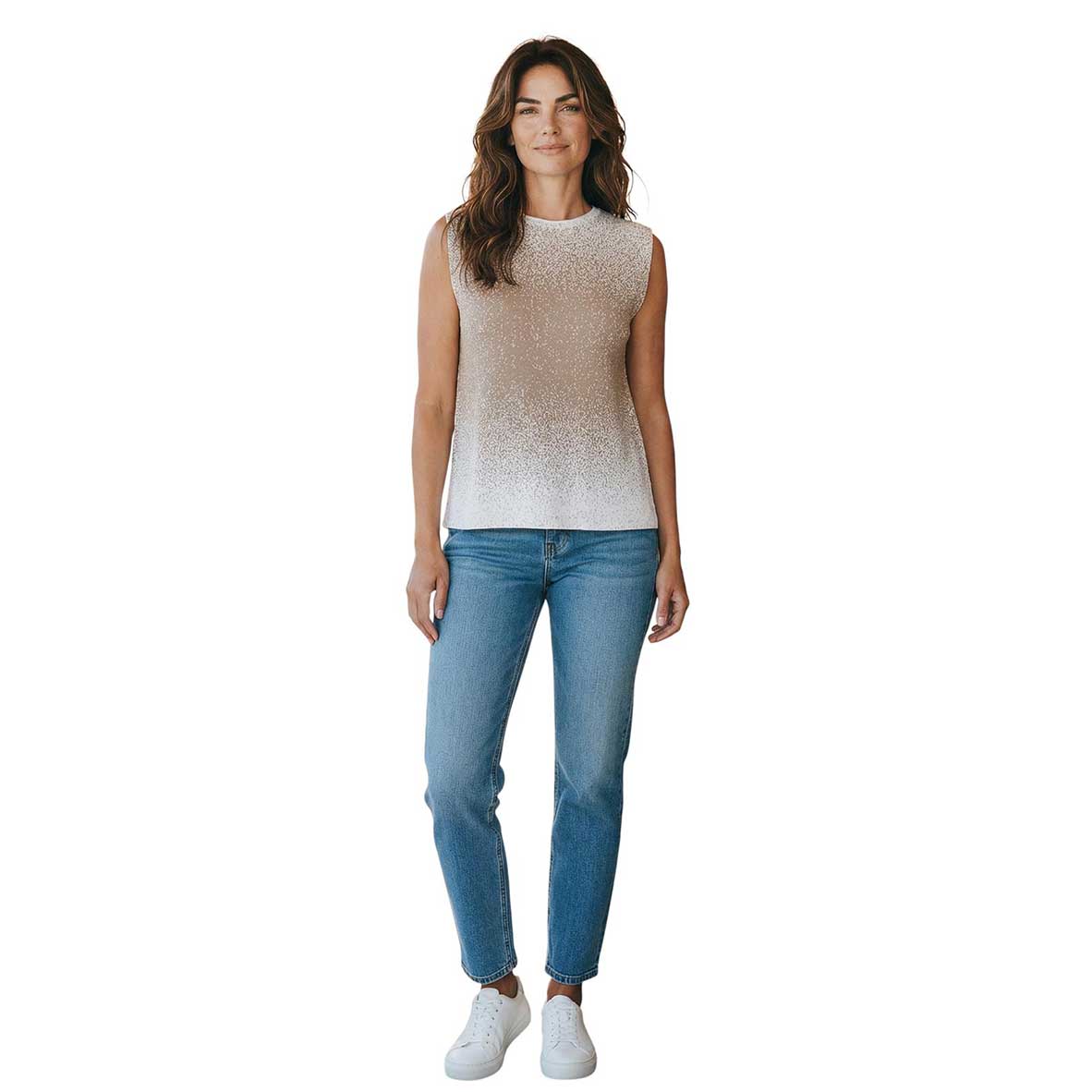 Knitted Sleeveless Sweater White Gold Rocco Ragni sold at Aqualta 5