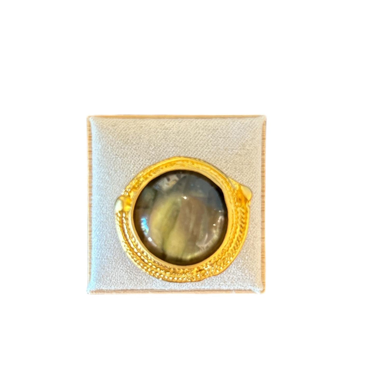 Labradorite cabochon & Vermeil Ring Peggy Goodman Sold At Aqualta 2