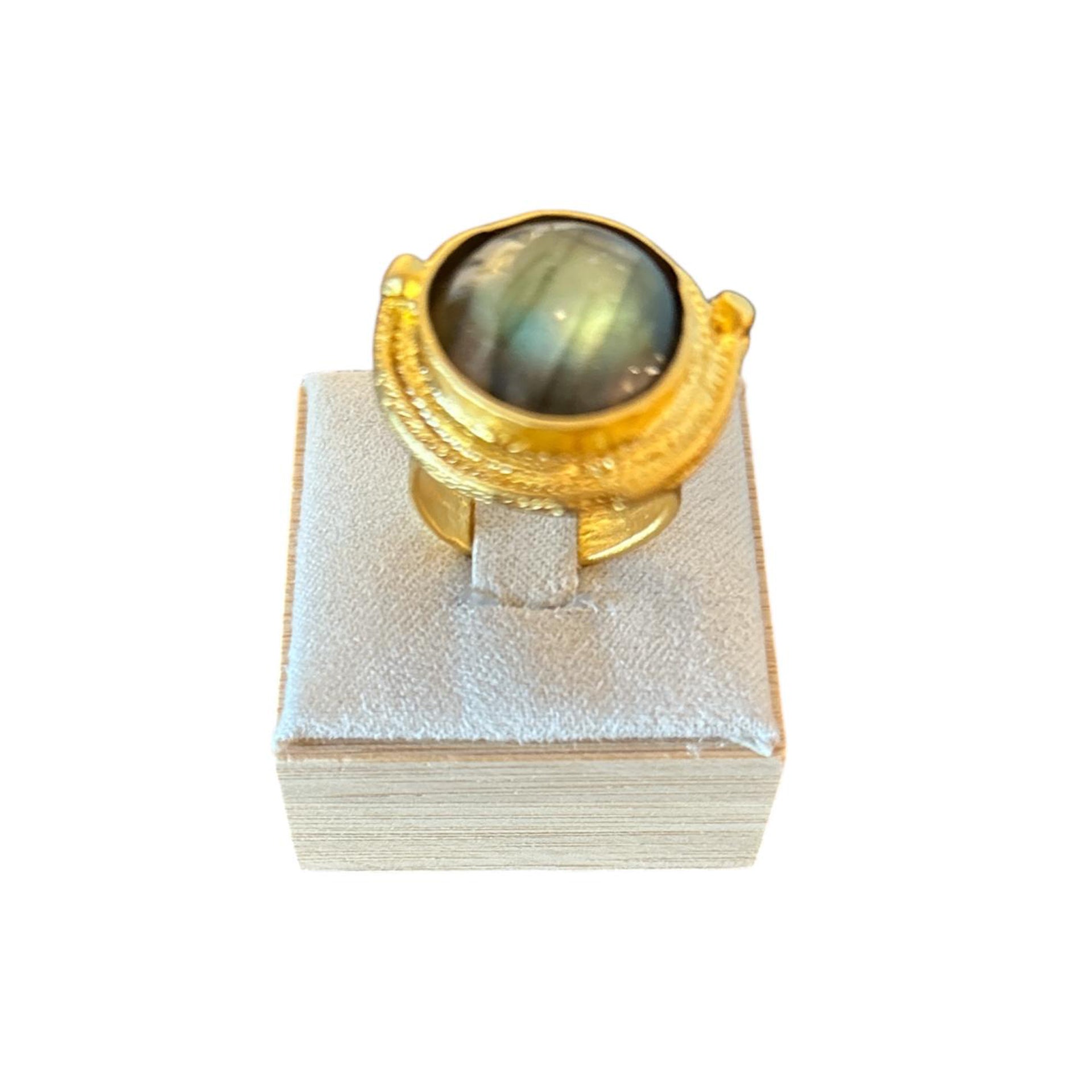 Labradorite cabochon & Vermeil Ring Peggy Goodman Sold At Aqualta
