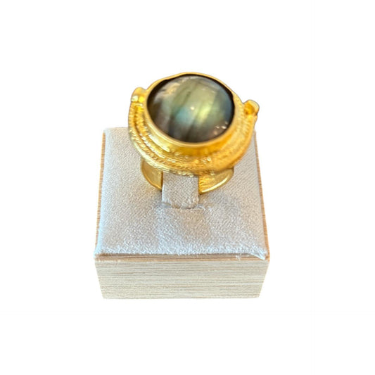 Labradorite cabochon & Vermeil Ring Peggy Goodman Sold At Aqualta
