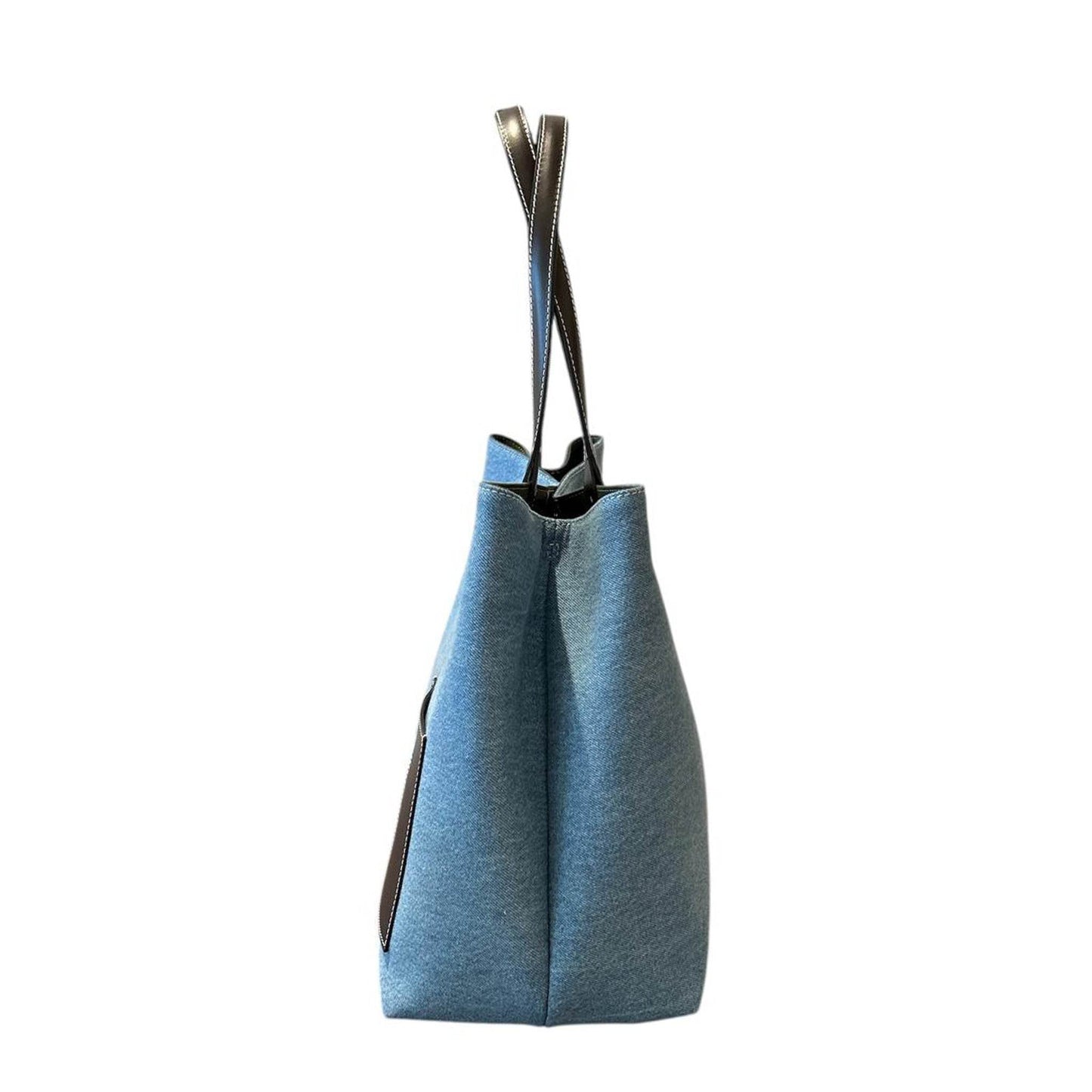 Light Denim Tote & with Black Leather straps - AQUALTA