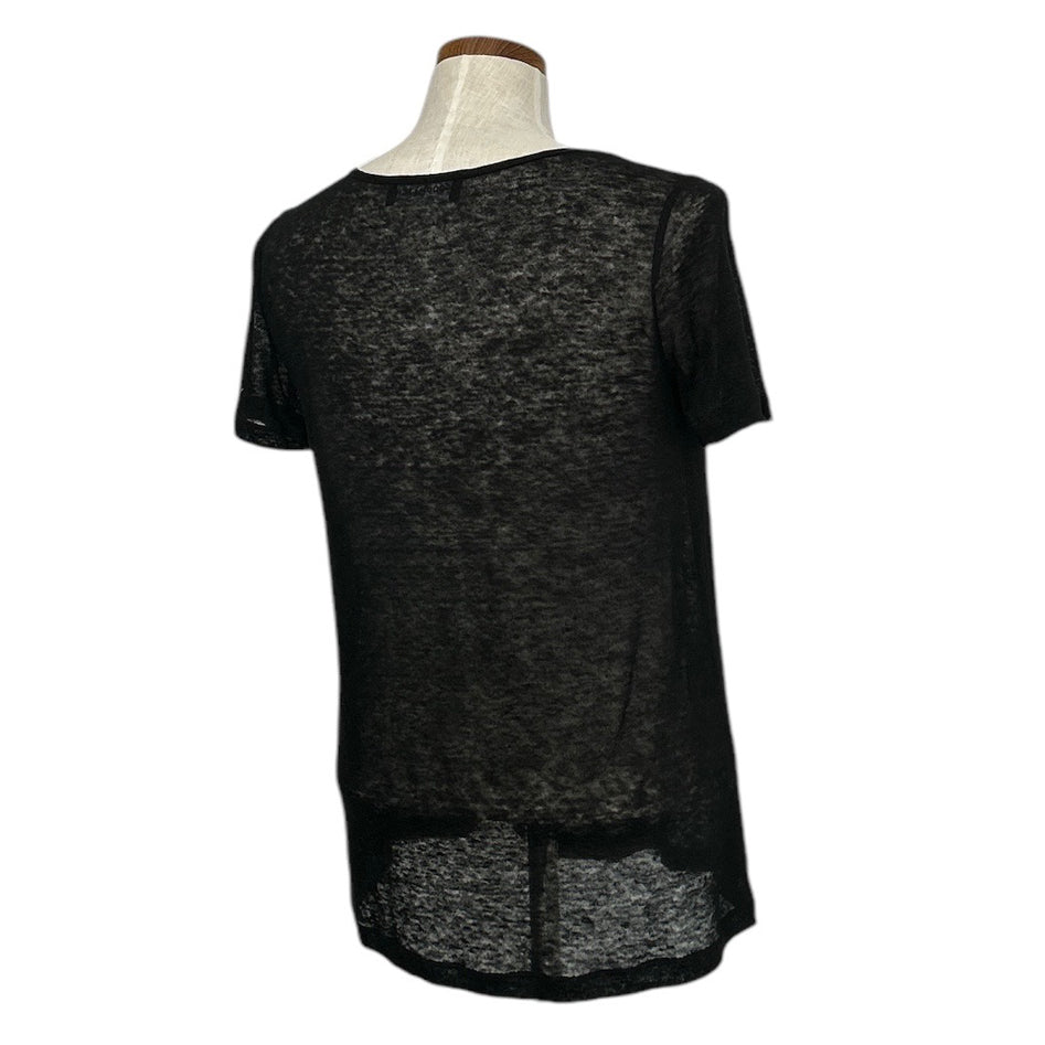 Linen Tee straight fit Black Goodmatc Made In Italy At Aqualta 3