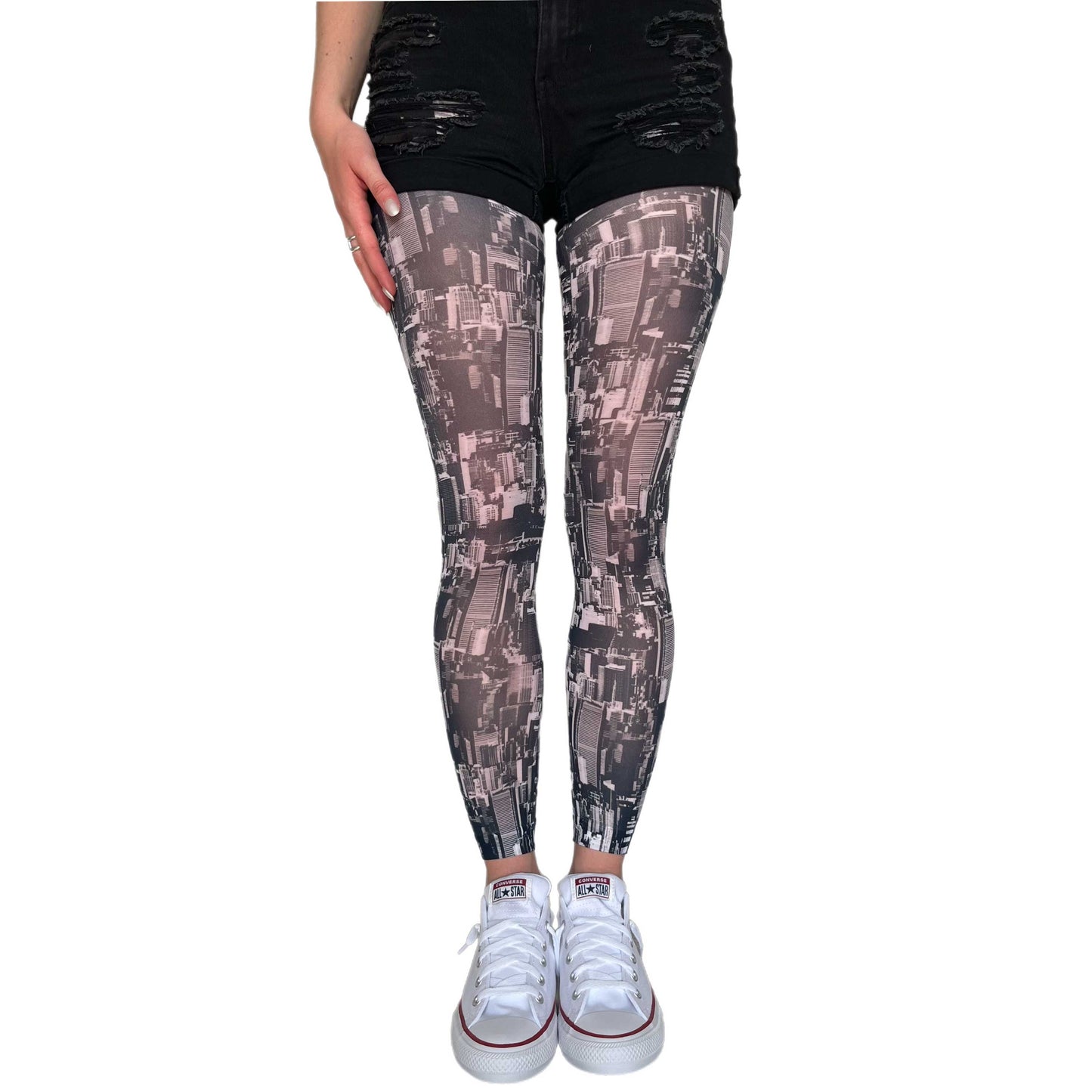 Our New York skyline printed patterned Footless Tight Malka Chic