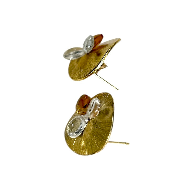 Orange Earrings with post Citrine & Quartz at Aqualta 2