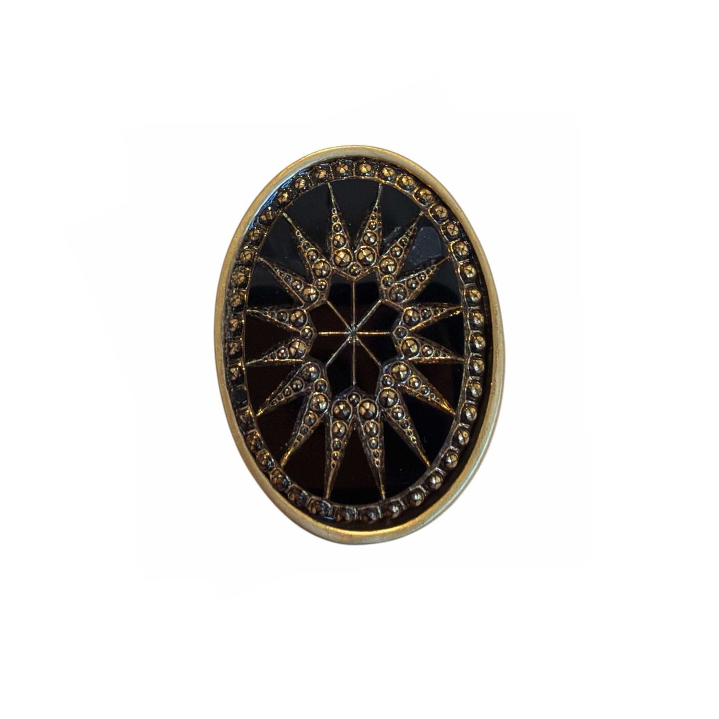 Oval Starburst Black & Gold Peggy Goodman sold at Aqualta 2