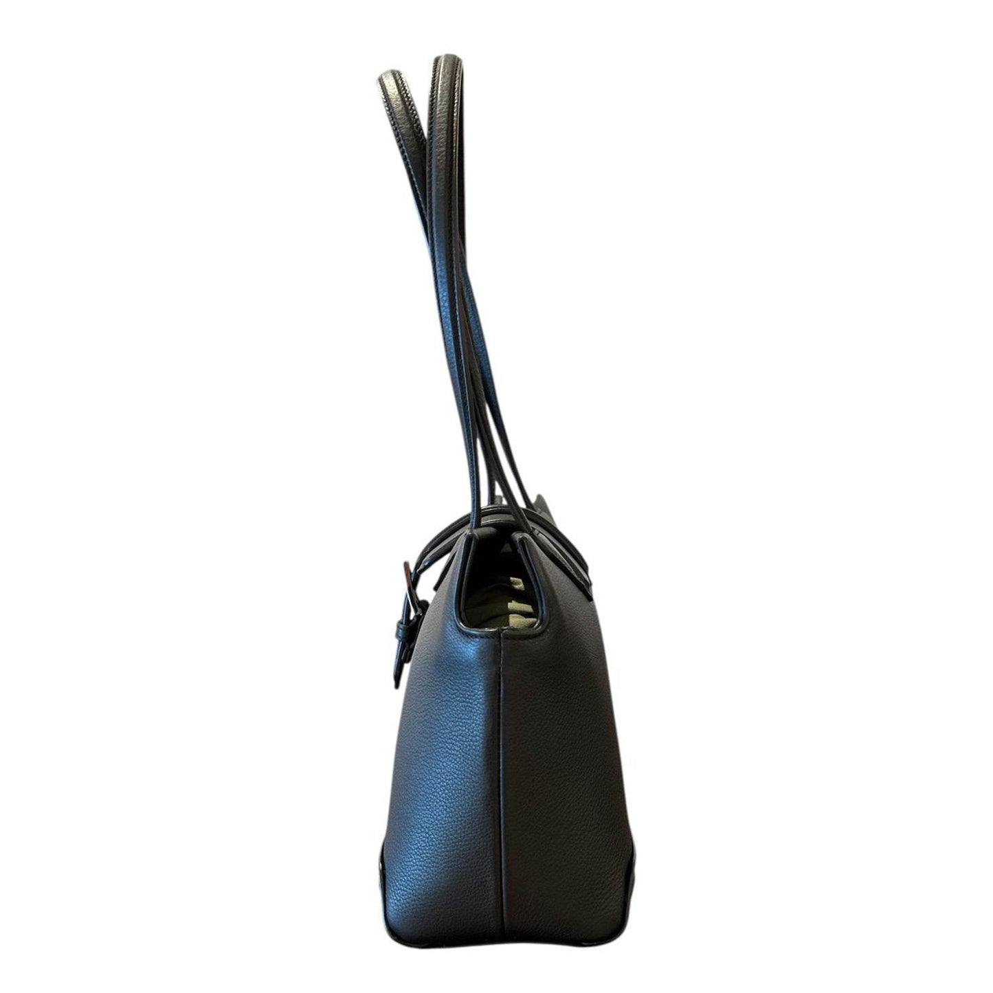 Rectangular leather Satchel Bag Black - AQUALTA