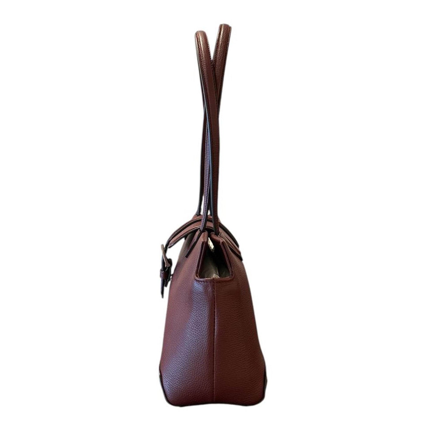 Rectangular Patin leather Satchel Bordeaux - AQUALTA