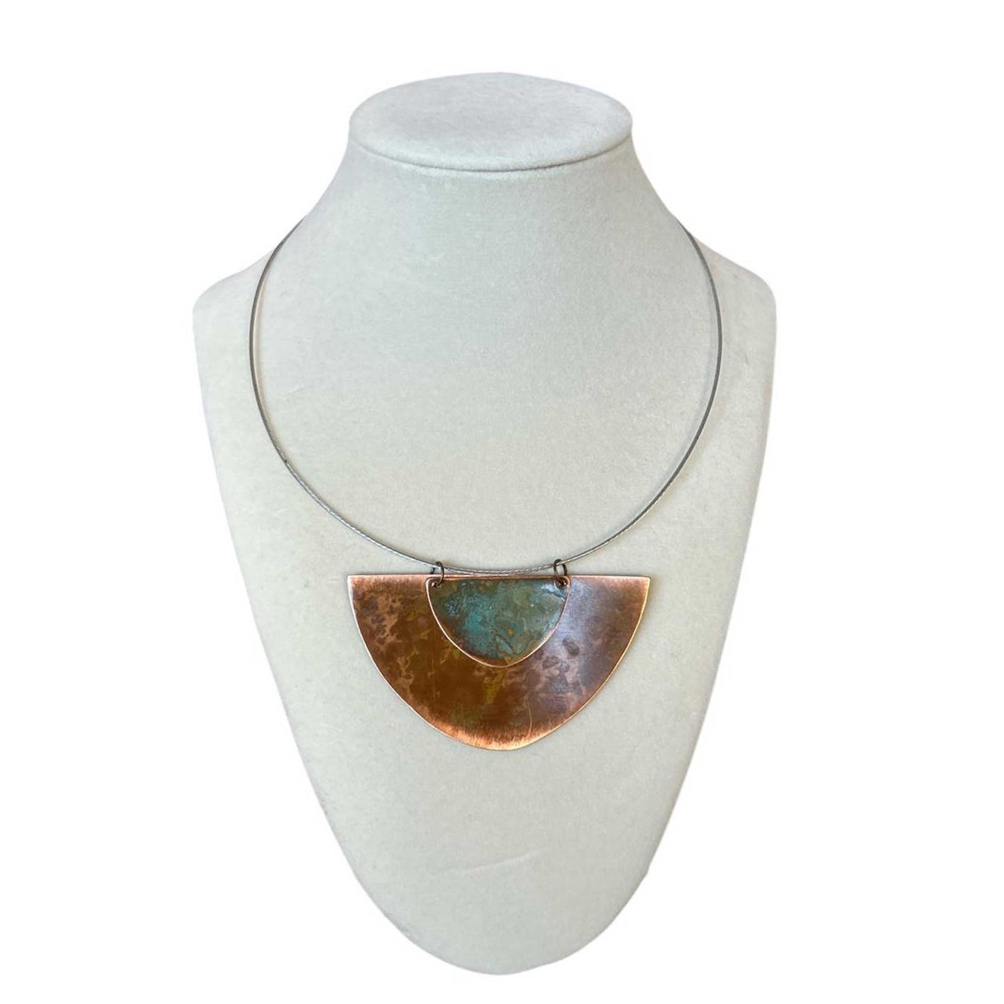 Short Choker Necklace Brass & Copper Small Large pendant Rose Gold Hoiko Sold At Aqualta