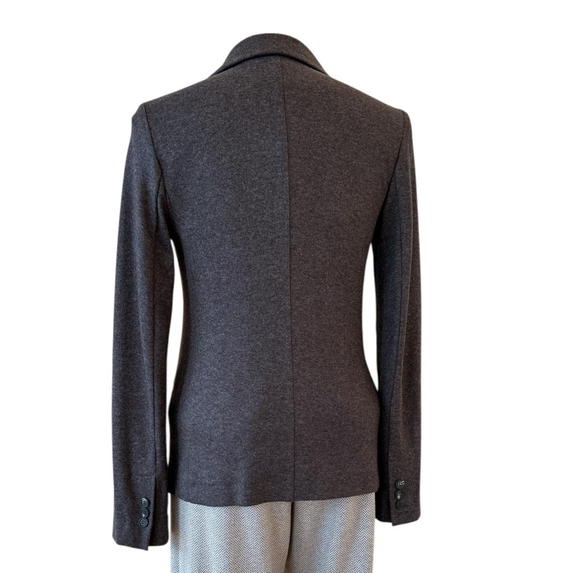 Back picture of Single breast Warm Jersey Blazer Classic Brown for women Goodmatch sold at Aqualta