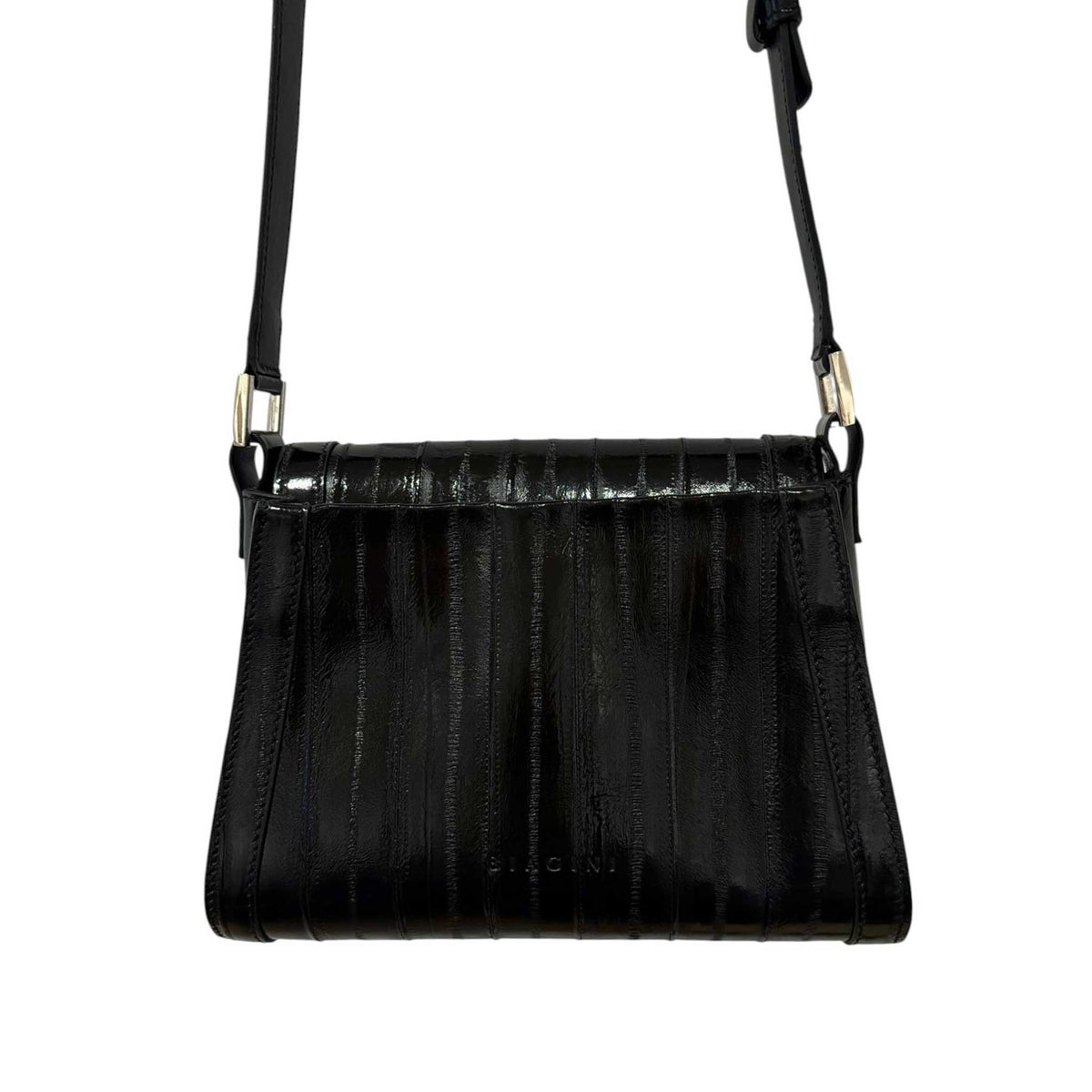 Small Elegant Crossbody Eel leather Black Biagini sold at Aqualta 2
