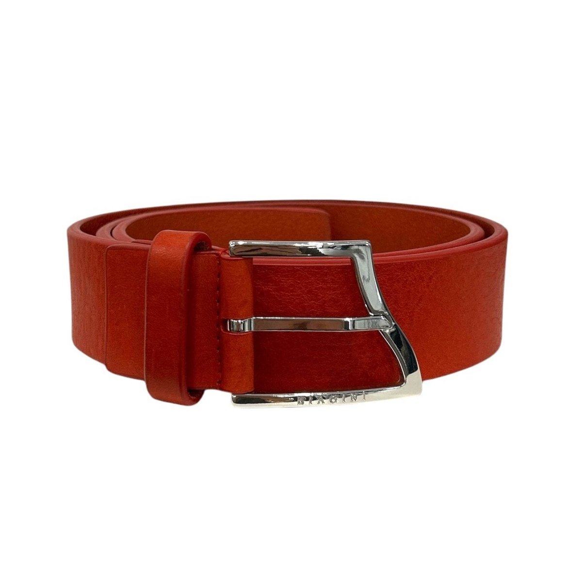 Belt Wave Calf leather Silver Buckle Red - AQUALTA