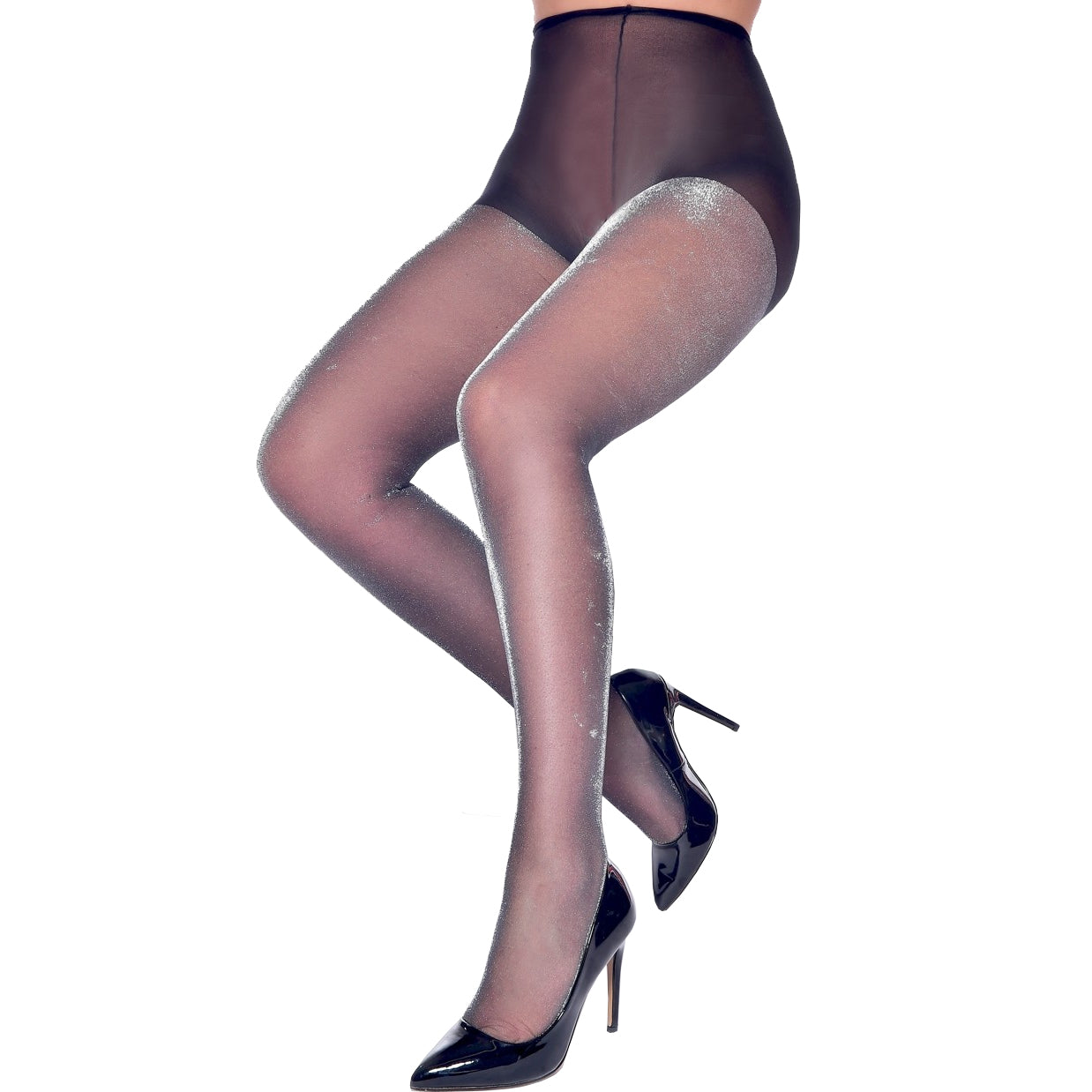 All Over Glitter Sheer Tights For Women Malka Chic Available In Plus Sizes 2