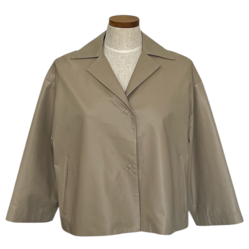Classic Leather Jacket Sand For Women At Aqualta 3