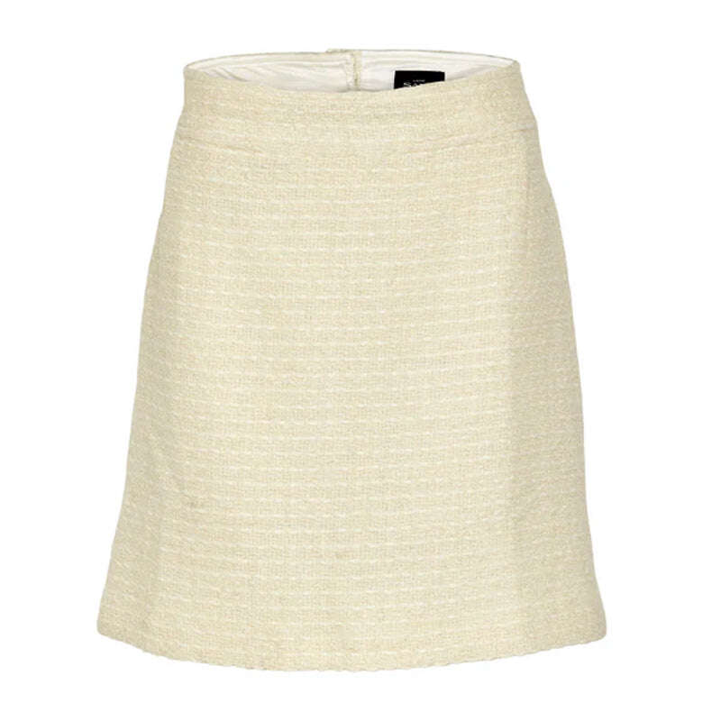 Cream Tweed Short Skirt - AQUALTA