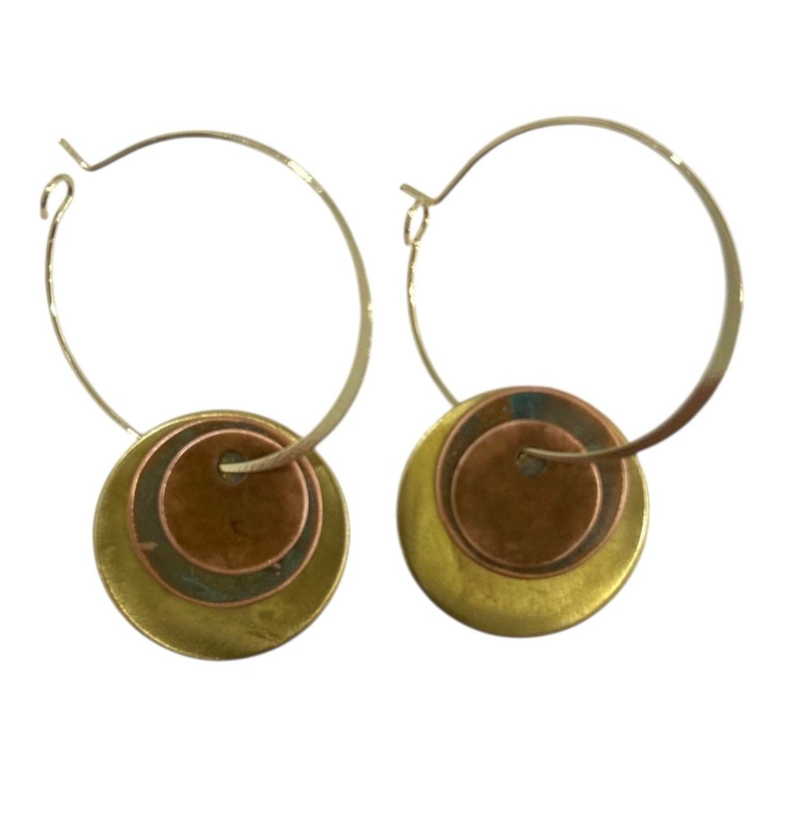 Earrings Geometric Brass & Copper Occhiobello - AQUALTA