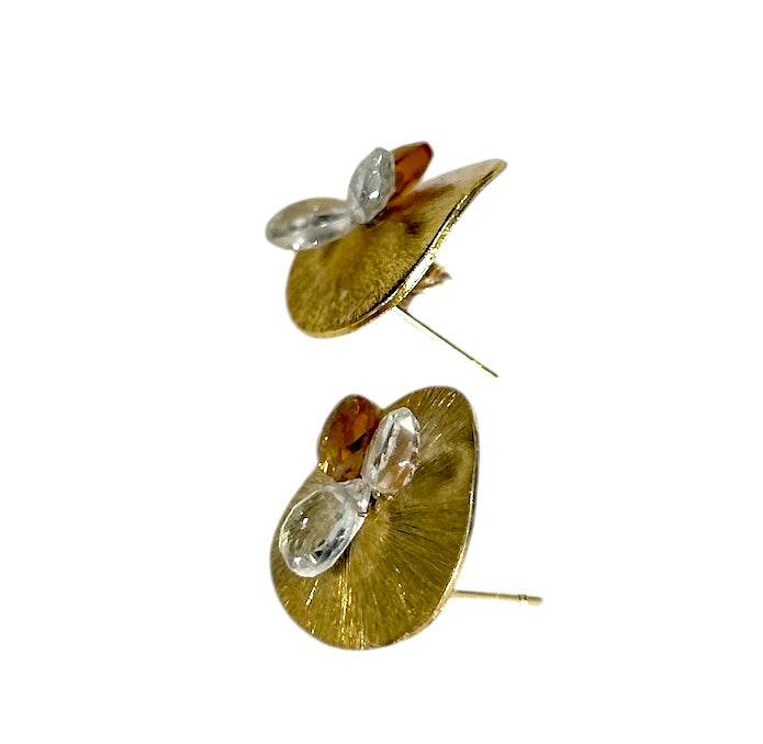 Earrings with post Citrine & Quartz - AQUALTA