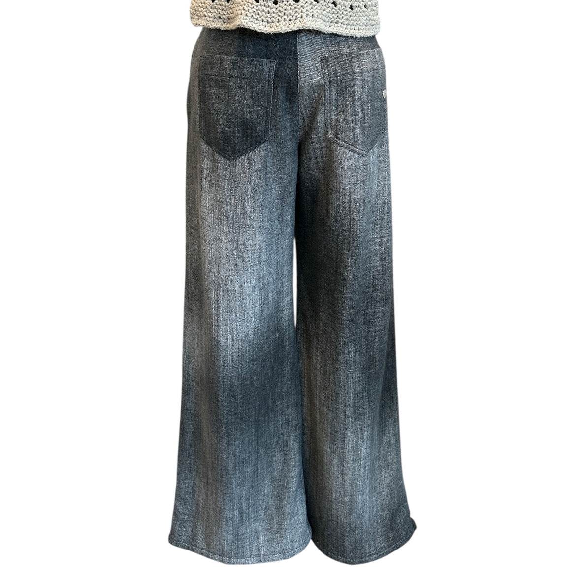 Flare cut Sweat rinse Pants Jeans style - AQUALTA