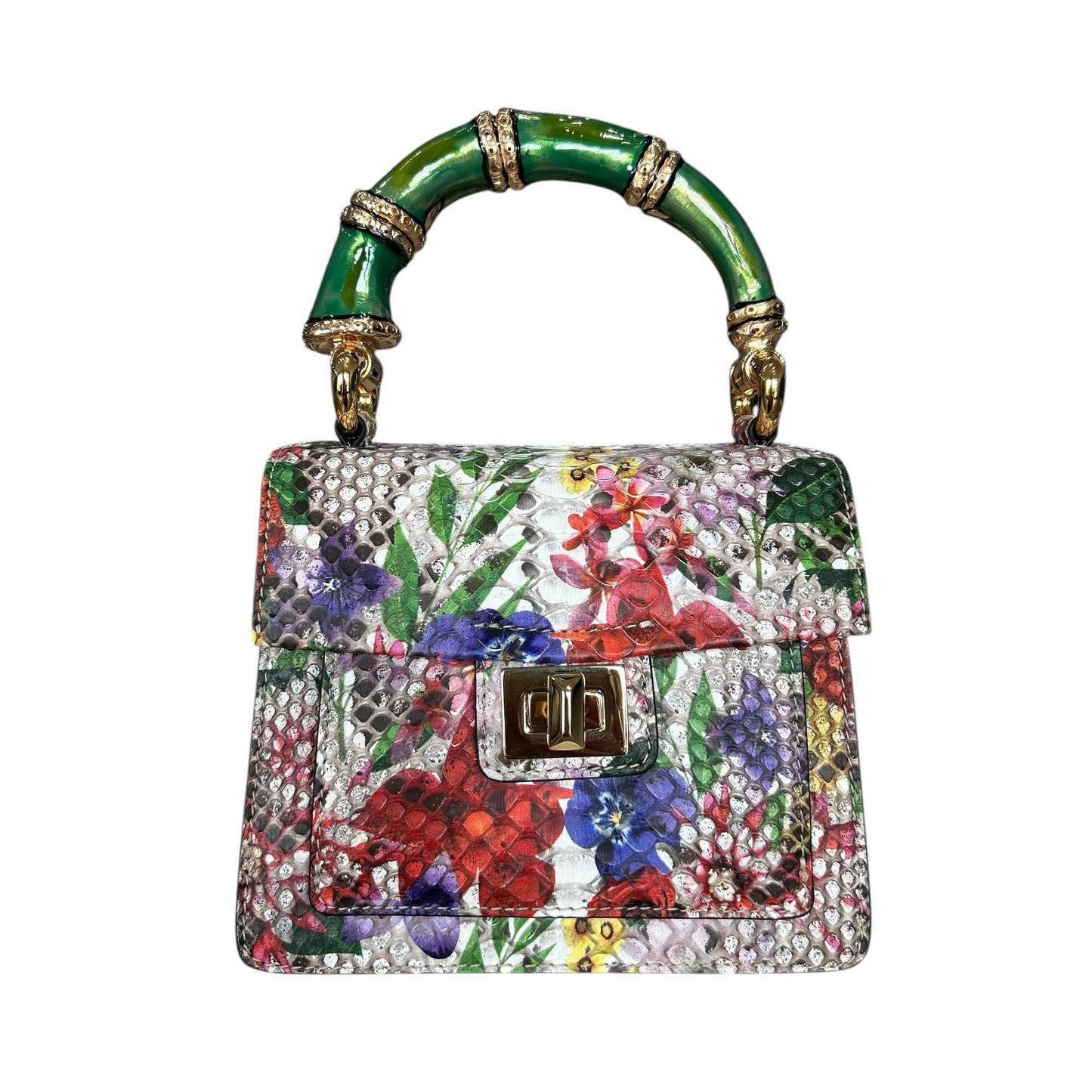 One of a Kind Handle bag Flowers - AQUALTA