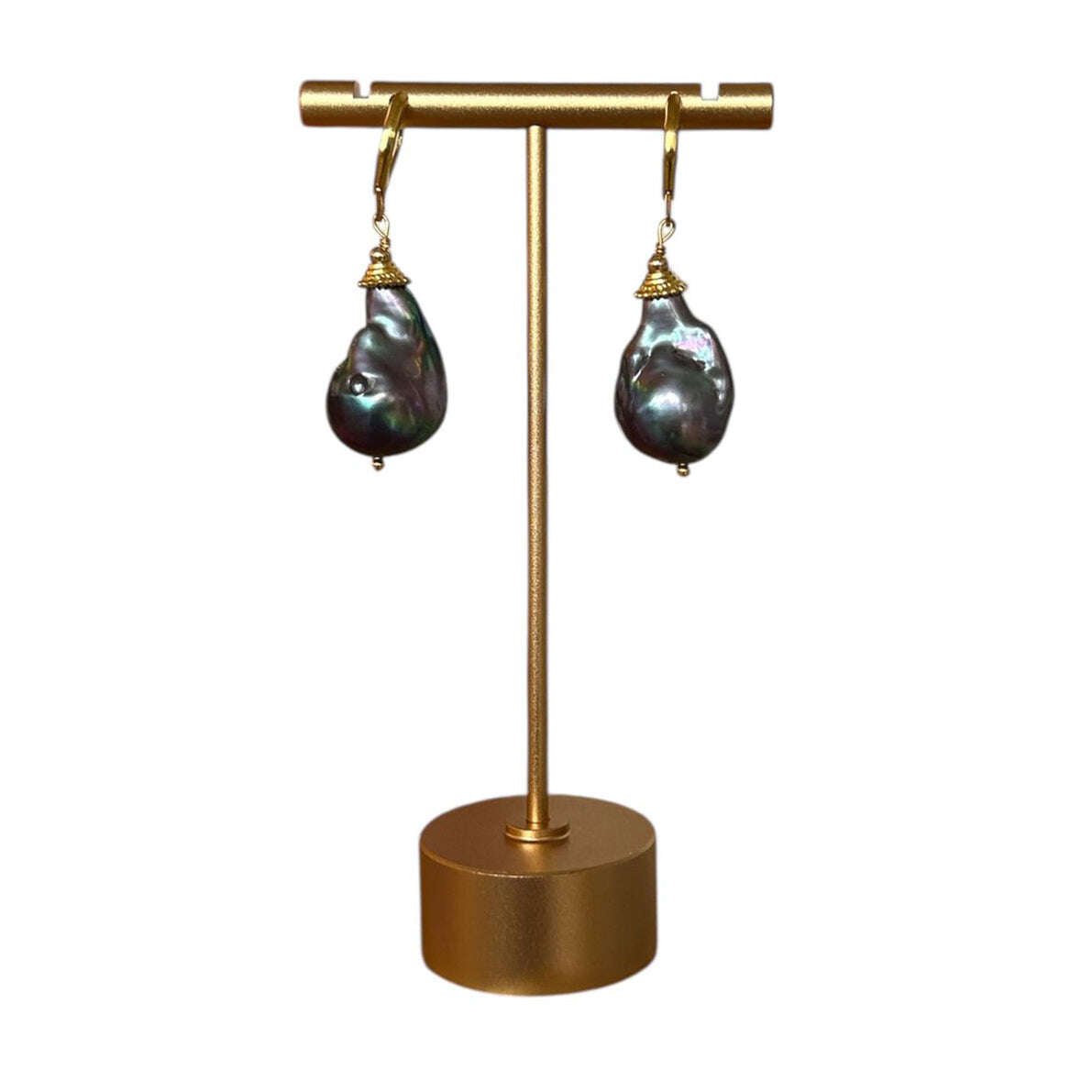 Grey Baroque Pearls Earrings - AQUALTA