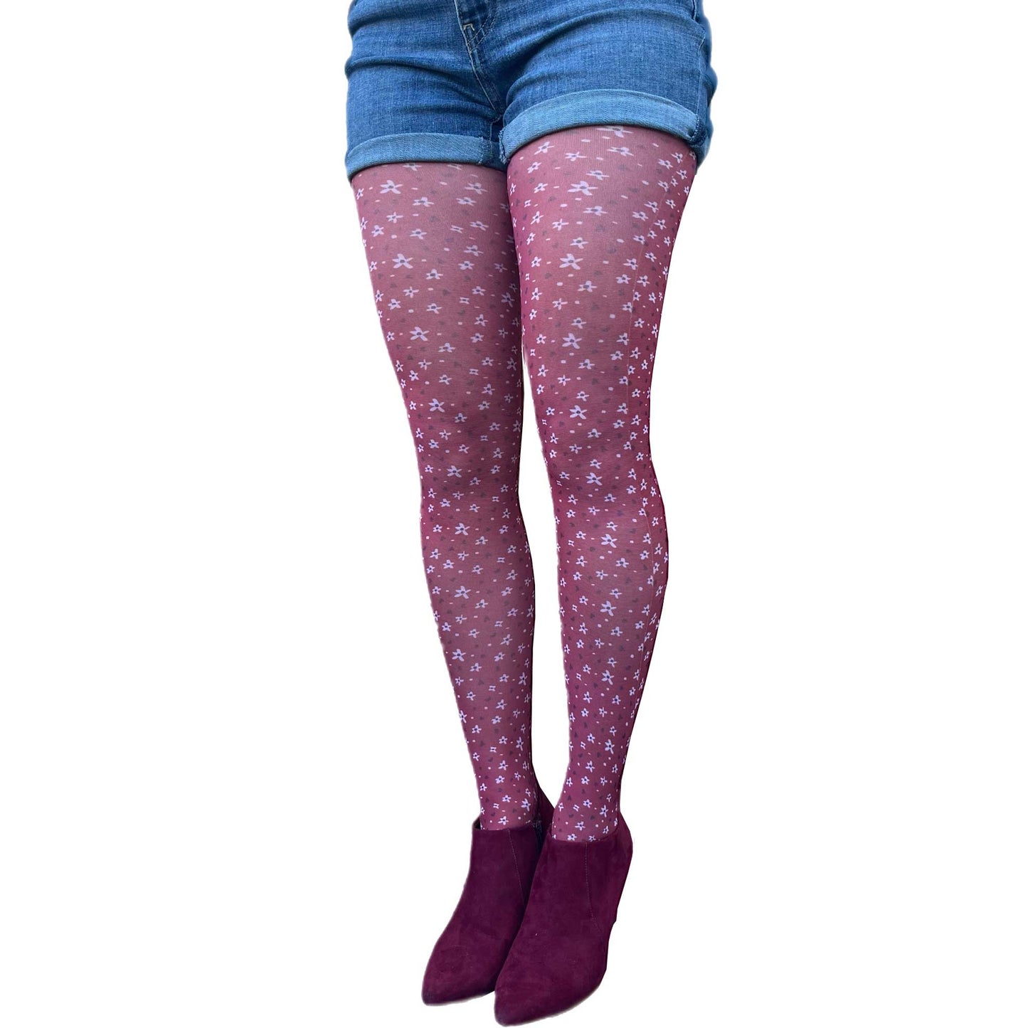 Our floral patterned tights Malka Chic is perfect with boots