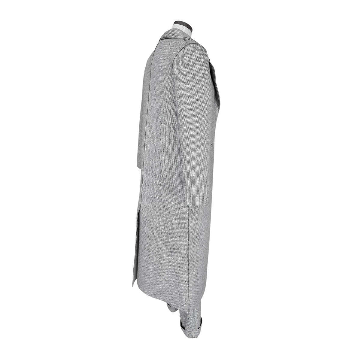 Picture of Back Herringbone Cream Long Coat Goodmatch sold at Aqualta