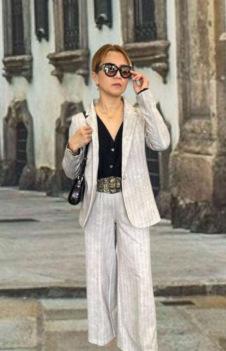 Jersey Jacket Classic Single breast White Pinstripe - AQUALTA