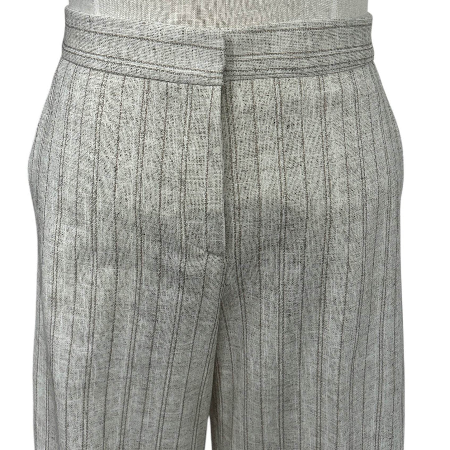 Jersey Palazzo Pants Classic Pinstripe White - AQUALTA